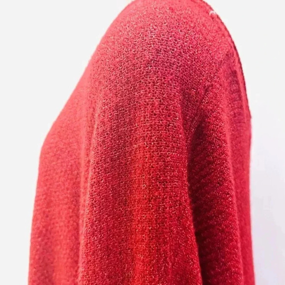 NWT SONOMA Women Long Sleeve V-Neck Pullover Oversized Red Sweater Plus Size 3X - Picture 6 of 11